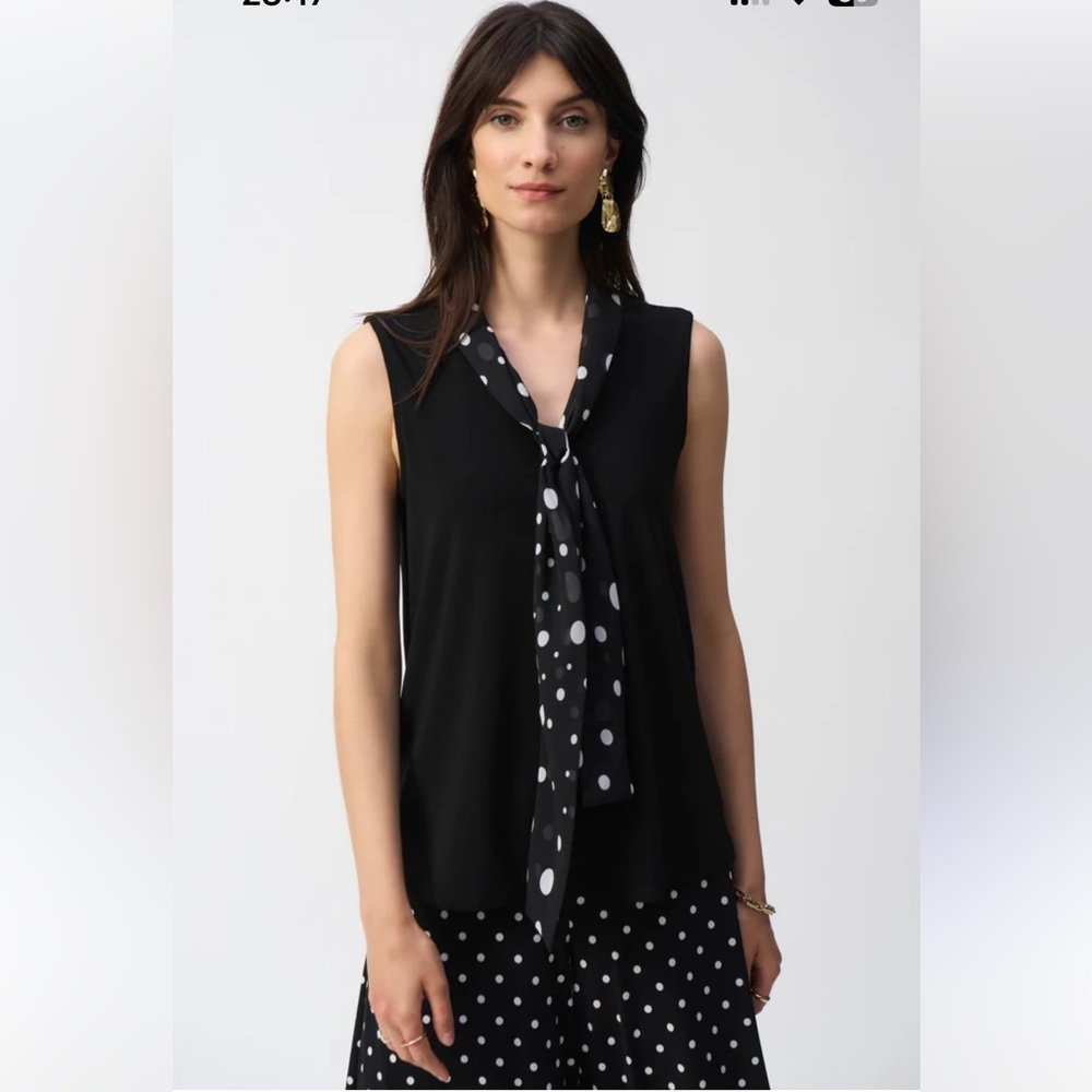 FEMME Black Polka Dot Sleeveless Neck Tie Dress size M
